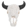 thumbnail image 1 of Decoración de pared única con forma de calavera de cuerno de toro, fácil de instalar, adecuada para el hogar, la oficina, la fiesta, decoración de pared con cabeza de animal artificial., 1 of 5