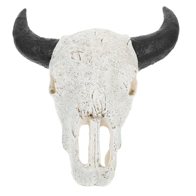 Decoración de pared única con forma de calavera de cuerno de toro, fácil de instalar, adecuada para el hogar, la oficina, la fiesta, decoración de pared con cabeza de animal artificial.