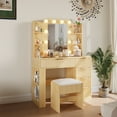 PPorfamilia Vanity Desk with Mirror and Lights, 5 Drawers Makeup