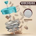 thumbnail image 6 of French Press Espresso and Tea Maker with Triple Filters Stainless Steel Plunger and Heat Resistant Borosilicate Glass Aqua 34-oz (Pack of 1 ), 6 of 7