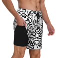 thumbnail image 2 of Fotbe Maillot de Bain Homme Serpent Dessiné à la Main Séchage Rapide Short de Bain avec Doublure en Mesh-3x-Grand, 2 of 6