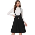 thumbnail image 1 of Vestido Allegra K cintura alta para mujer con tirantes midi acampanada Negro XL, 1 of 5