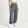 thumbnail image 5 of Sweatpants for Women Elastic Waist Sweatpants Fall Fashion Casual Comfortable Solid Pocket Full Length Pants Athletic Joggers with Pockets, 5 of 9