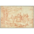 thumbnail image 2 of Claude Gillot 14x11 Gold Ornate Wood Frame and Double Matted Museum Art Print Titled - Bacchanal, 2 of 4
