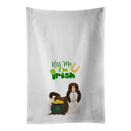 

Caroline s Treasures WDK4906WTKT Liver and White Shih Tzu St. Patrick s Day White Kitchen Towel Set of 2 Dish Towels 19