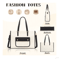 thumbnail image 4 of Bolsa De Lona Para Mujer Playa Tote Bag Impermeable Blanco/Negro, 4 of 5