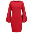 thumbnail image 4 of Women's Formal Dress Long Sleeve Split Sleeve Bodycon Dress Elegant Round Neck Party Work Dress plus Size Short Formal Dresses Evening Dresses Formal Woman Dresses Long Evening Gowns for Women Fancy, 4 of 7
