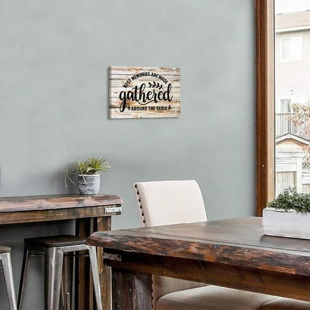 Gather Sign, Dining Room Wood Sign, Farmhouse Kitchen Wall Decor, Large Framed Signs, newest Rustic Wood Kitchen Signs