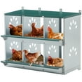 thumbnail image 3 of Chicken Nesting Box, 6 Compartment Metal Roll Away Nest Box, Large Vented Holes Chicken Coop Equipment, Wall Mount Chicken Laying Boxes, Easy Assembly., 3 of 6
