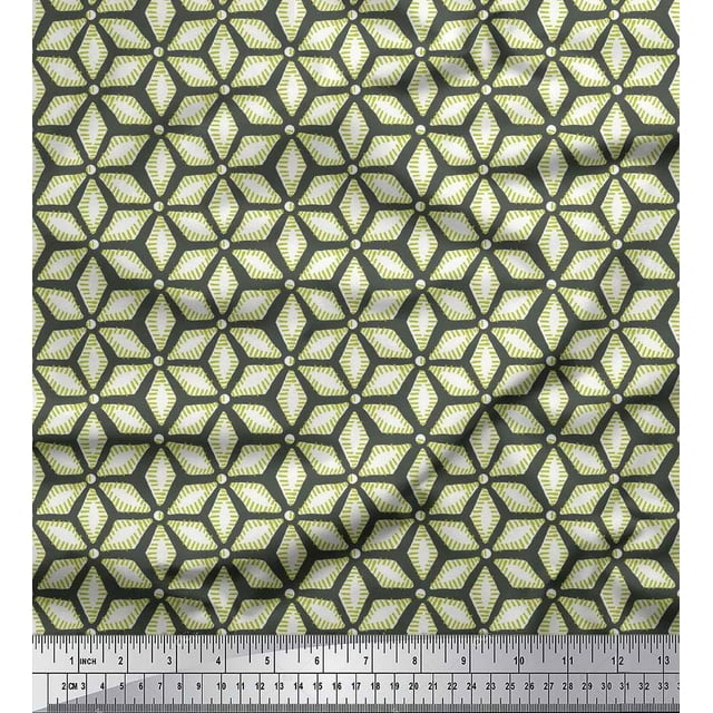 Soimoi Cotton Voile Fabric Geometric Mandala Decor Fabric Printed Yard 42 Inch Wide