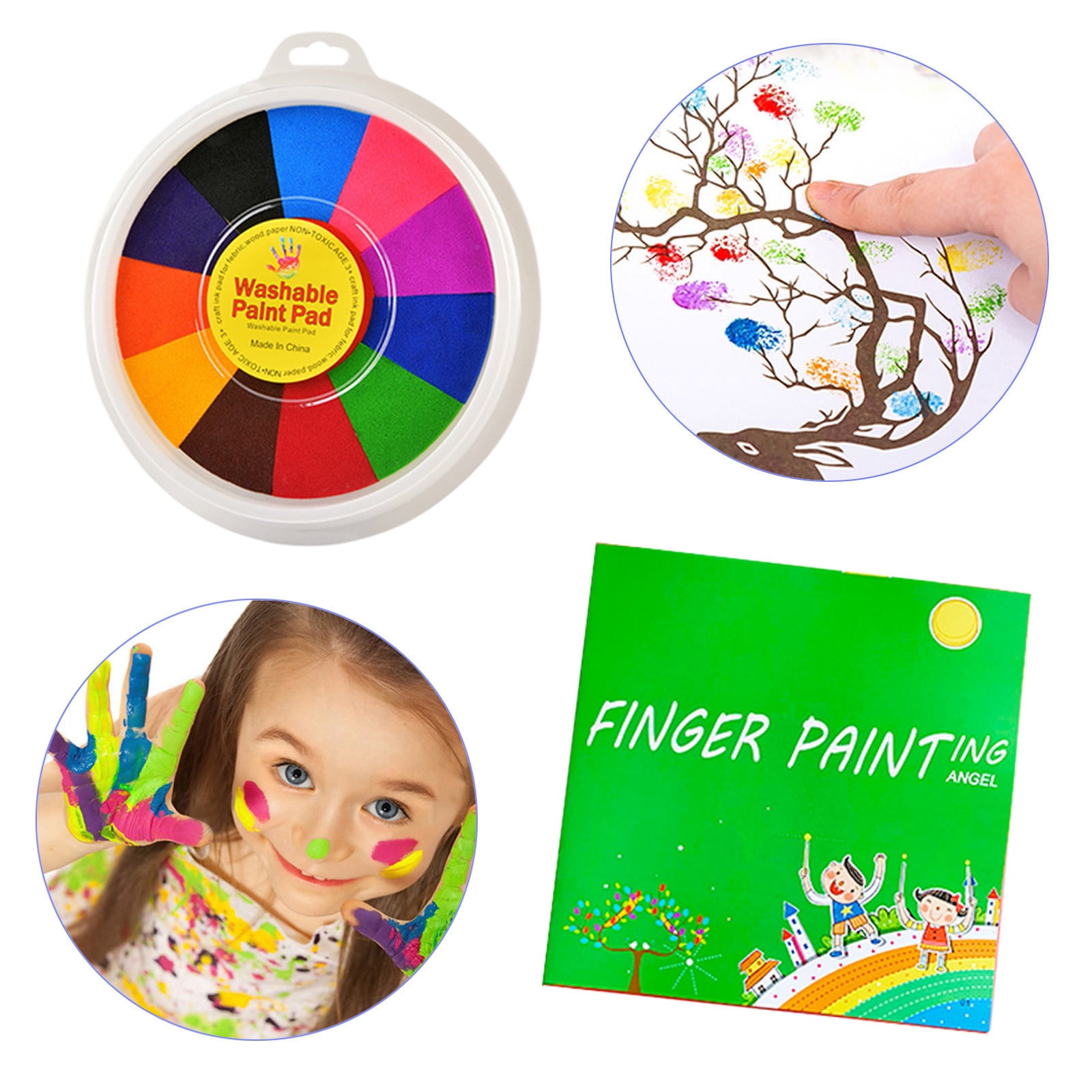 Funny Finger Painting Kit for toddlers 1-3 Washable Paint Palm