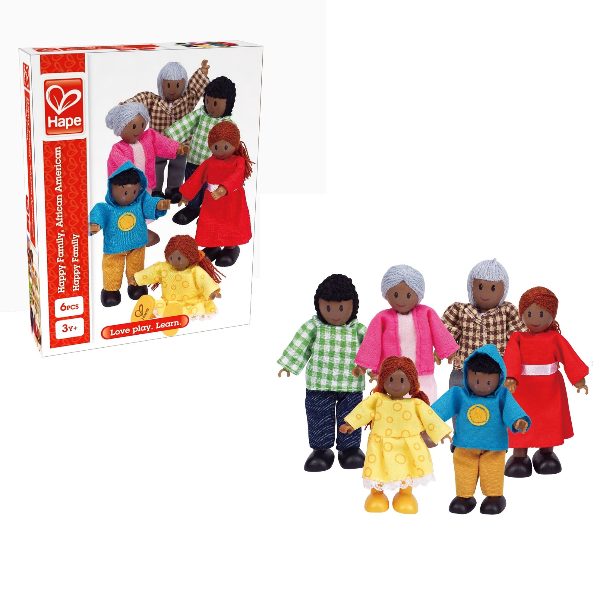 Hape African American Happy Family Dollhouse Set with 6 Dolls - image 5 of 5