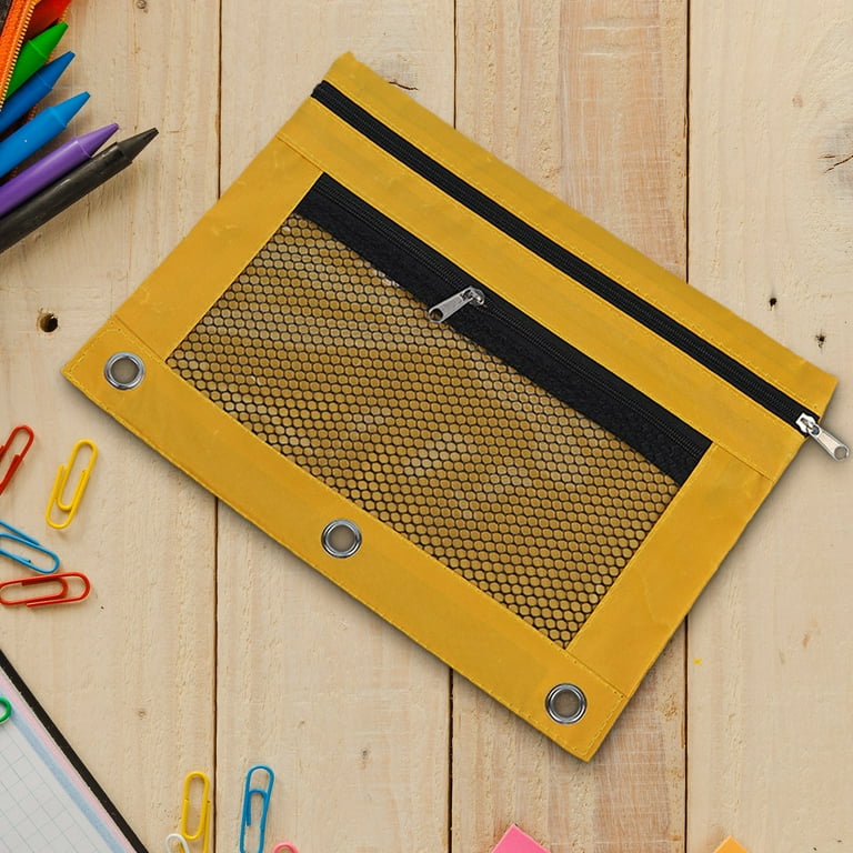 JMKQLZ Oxford Cloth Pencil Case With Double Layer Mesh