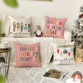 thumbnail image 2 of colorlife Merry Christmas Nutcracker Pink Throw Pillow Covers, 20 x 20 Inch Winter Holiday Party Cushion Case Decoration for Sofa Couch Set of 4, 2 of 6