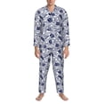 thumbnail image 3 of Hirioo Blue Fish1 for Men's Pajama Sets 2 Piece Pjs Men's Long-Sleeved Pajama Set Button Down Sleepwear,S-XXL-X-Large, 3 of 7