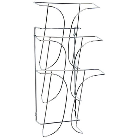 - Set of 2, 3-Tier Wall-Mounted Magazine Rack for 8.5x11 Catalogs - Steel Wire, Chrome Finish (3T1RWMMAG)