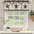 thumbnail image 2 of Texas Star Brown Curtain Valances for Windows, Kitchen Valance Window Treatments Panel 2 Pack, Farmhouse Berry Wooden Vintage Rod Pocket Short Curtains for Bathroom Bedroom 42 x 12 Inch, 2 of 8