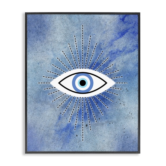 Stupell Industries Eclectic Deco Evil Sky Eye All Seeing Sacred Charm Black Framed Giclee Art, 11 x 14, by Martina Pavlova
