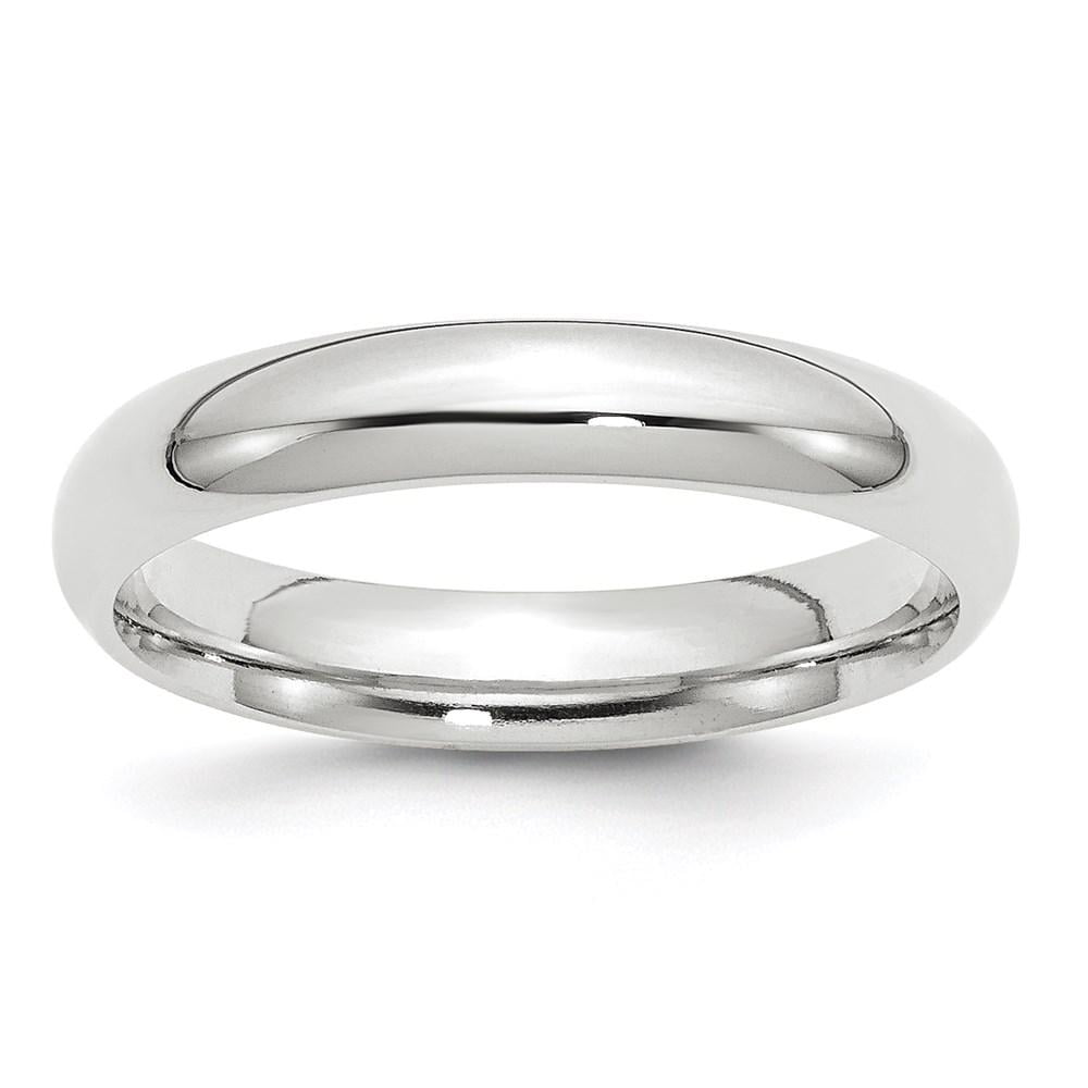Full & Half Sizes 10k White Gold 4mm Standard Flat Comfort Fit Wedding Ring Band Size 4-14