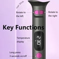 thumbnail image 2 of 1 Inch Curling Iron Automatic Rotating Long Hair Curler with Digital Display Beach-Waves Curling Wand with 6 Temp, 500 Million Ionic, 100-240v Voltage & Lightweight for Travel (White), 2 of 9