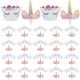 thumbnail image 1 of 24 piezas de decoración para tartas con forma de unicornio brillante, ideales para fiestas de cumpleaños y reuniones., 1 of 7