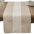 thumbnail image 1 of Saro Lifestyle Daisy Lace Design 16'' x 72'' Natural Linen Blend Table Runner, 1 of 1