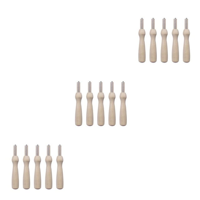 serony 5 Pieces Wood Felting Handle Holder with DIY Crafting Felt Needlework Tool Handicraft Accessory Professional 8.5x1.4cm 3Set