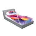 thumbnail image 2 of Ambesonne Floral Fitted Sheet & Pillow Sham Set, Hibiscus Flower Pastel, Twin, Multicolor, 2 of 2
