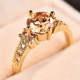 thumbnail image 1 of Stunning Boho Ring with Purple and Pink Zircon - 18k Gold Plated Wedding, Engagement, and Party Ring, 1 of 5