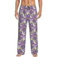 thumbnail image 2 of Kdxio Violets Flowers Print Men's Sleep Pajama Pant Lounge Pants with Pockets, 2 of 8