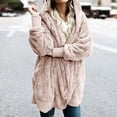 thumbnail image 2 of Women Oversized Hooded Sherpa Cardigan Fuzzy Fleece Jacket Winter Open Front Cardigans Outerwear With Pockets, 2 of 8