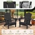 thumbnail image 4 of LOYALICE Folding Adirondack Chair with Dual Cup Holders, All-Weather HDPE Outdoor Patio Chair for Backyard, Poolside, Garden, Fire Pit, Black, 4 of 11