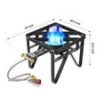thumbnail image 2 of Vivicreate 185000 BTU camping outdoor cast iron party camp garden stove grill propane gas burner include CSA listed regulator and gas pipe, 2 of 7
