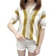 thumbnail image 1 of Gibobby Blusas Elegantes Para Mujer Blusa con cuello en V a rayas de manga para mujer Camisa de Blusa corta de ocio superior suelta para mujer（Amarillo， XXL), 1 of 5