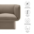 thumbnail image 2 of Modway Tate Performance Velvet Accent Chair in Taupe, 2 of 9