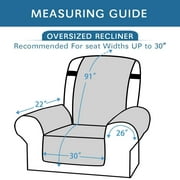 Water Repellent Recliner Chair Cover Reclining Slipcover for Living Room Recliner Furniture Protector with Elastic Strap Seat Width: 22" (Medium 79" L x 68" W, Brown/ Beige) - image 7 of 7