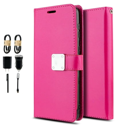 Value Pack + for Samsung Galaxy S21 S30 Phone Metal Clasp Case Wallet Grip Textured Kickstand Hybrid Pouch Pocket Purse Screen Flip Cover