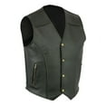 thumbnail image 2 of hopeusince Men's Genuine Cowhide Leather Vest Classic Biker Style Sleeveless Waistcoat with Snap Buttons Side Zipper Pockets Black XXXXL, 2 of 4
