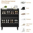 thumbnail image 5 of Shoe Cabinet with 2 Flip Drawers, Wooden Shoe Organizer Cabinet with Adjustable Shelf, Shoe Storage for Entryway, Hidden Shoe Cabinet for Hallway, Living Room, Black, 5 of 7