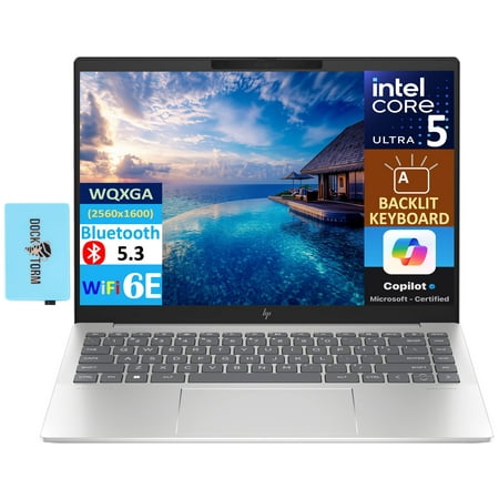 HP Pavilion Plus AI High Performance Laptop 14.0" 120 Hz IPS WQXGA (Intel Ultra 5-125H 14-Core, 16GB LPDDR5, 512GB SSD, Integrated GPU 8GB, Backlit KYB, Thunderbolt 4, Win11H) w/DKZ USB Port Expander