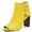 Yellow, variant on YDN Women Fashion Chunky High Heels Ankle Bootie Peep Open Toe Chic Cutout Buckled Boots Pumps Side Zipper Shoes Size 7 Pink
