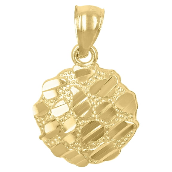 10kt Real Yellow Gold Womens Nugget Fashion Charm Pendant