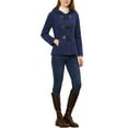 thumbnail image 2 of INSPIRE CHIC Manteau à Bascule pour Femmes Fermeture Éclair devant Anorak Court à Capuche L Bleu Marine, 2 of 6