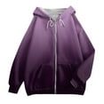 thumbnail image 3 of Yievot Women's Sweatshirt Hoodie Casual Relaxed Fit Full Zip Jacket Gradient Color Long Sleeve Drawstring Sweatshirts with Pockets, 3 of 4