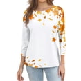 thumbnail image 4 of Womens Tops 3/4 Sleeve,Plus Size Fall Shirts for Women Casual Floral Printed Three Quarter Tunic top Loose Fit L, 4 of 6
