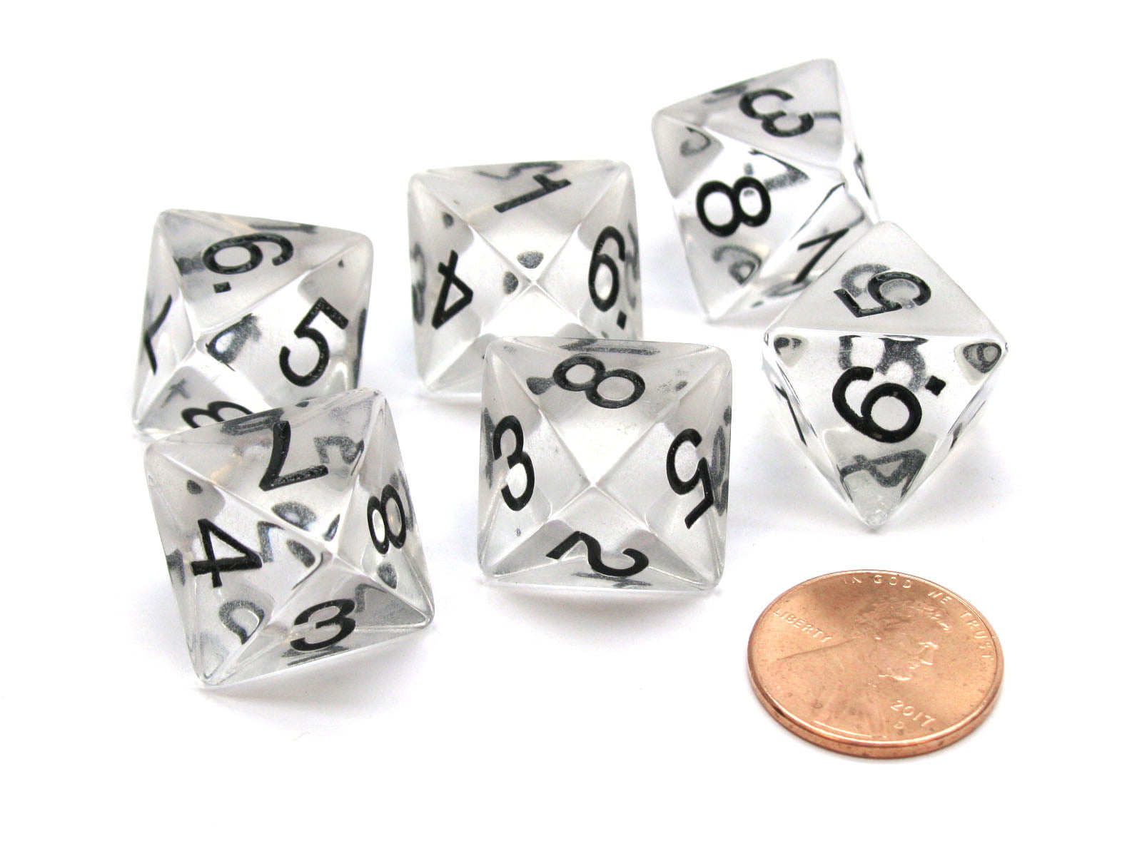 Pack of 2 '3 In a Cube' Dice 1 x 5mm White Dice Inside 25mm Cube 2 x 5mm Red
