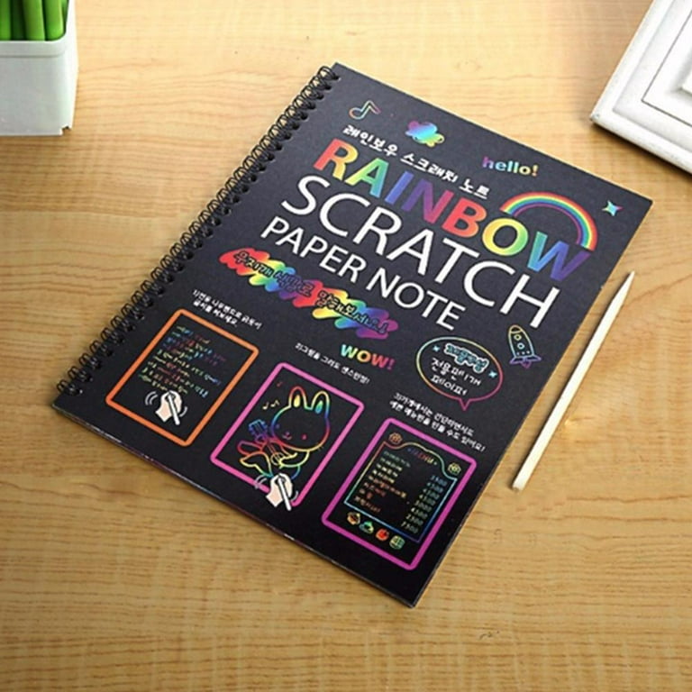 MBJRFU Scratch Art Books for Kids Rainbow Scratch Paper for Best Gifts