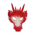 thumbnail image 4 of Máscara de dragón Máscara de cabeza de dragón Novedad Cubierta de cabeza de fantasía Máscara de media cara Máscara de animal aterradora para festivale rojo, 4 of 8