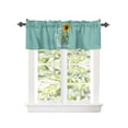 thumbnail image 2 of Kitchen Cafe Valance Curtain for Small Windows,Idyllic Yellow Sunflower Bee Rod Pocket Short Valances Sunshine Quote on Teal Window Treatment Panel for Living Room/Bedroom/Bathroom,54x18in, 2 of 9