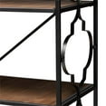 thumbnail image 6 of Bowery Hill Black Iron Metal and Oak Wood 5-Shelf Bookcase, 6 of 8